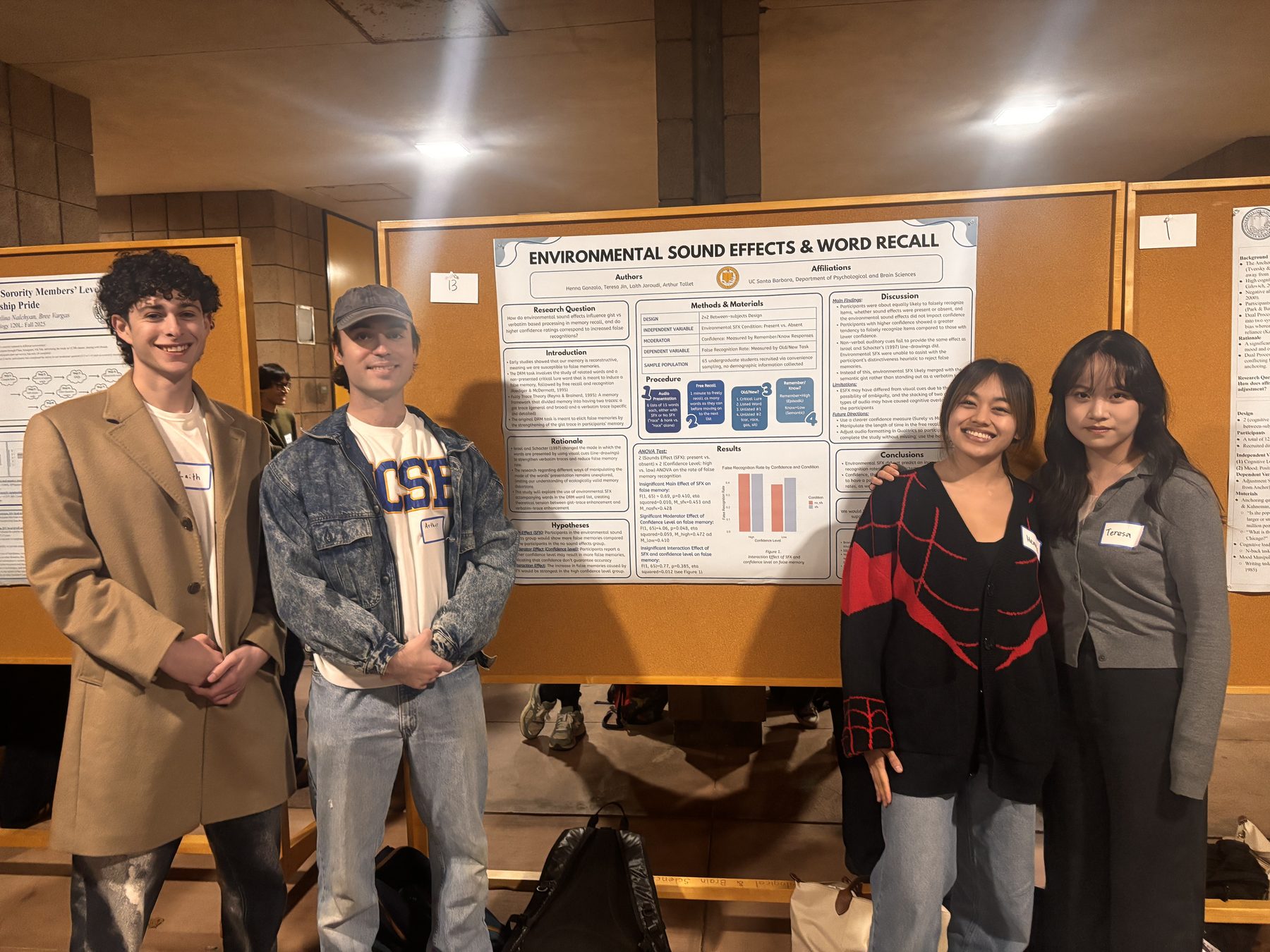 The project team standing with their research poster at the course colloquium